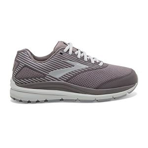 Brooks Addiction Walker Suede Womens Walking Shoes Grey/White | USA-WNB396048